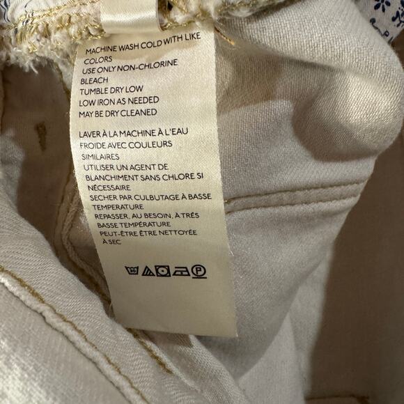 Free People SZ 8 Sunkissed Jean Overalls Zip-Front Frayed Hems Beige We the Free - Picture 11 of 12